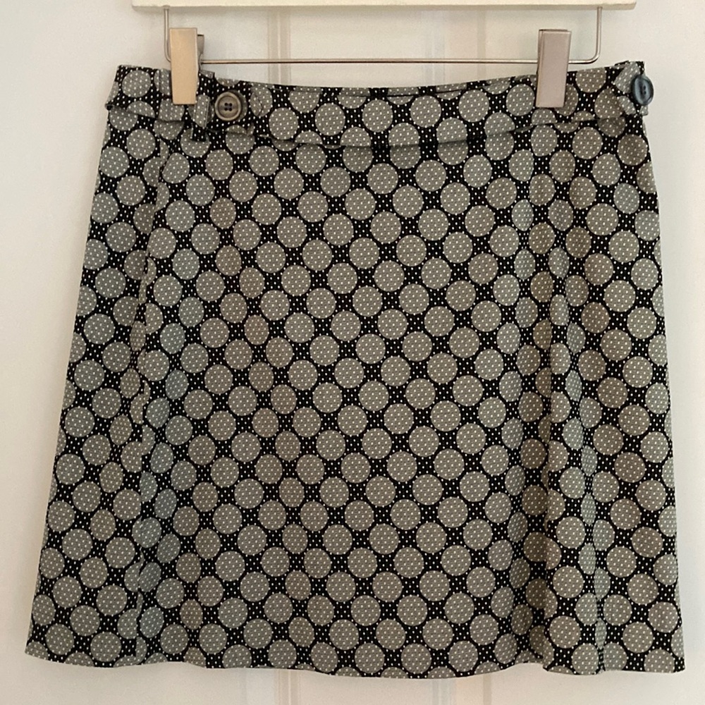 Vintage Black & Silver Dot Mod Skirt. Size 4.